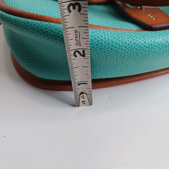 Dooney & Bourke Designer Teal Saddle Bag Flap Crossbody Purse Handbag - Picture 7 of 16